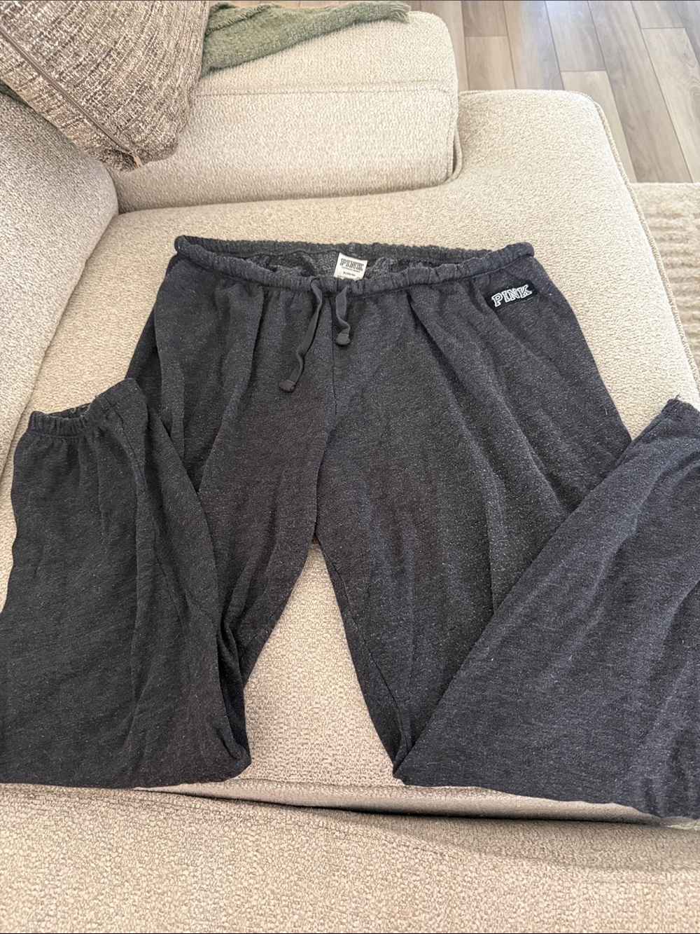 PINK Cozy Dark Charcoal Sweatpants fleece
